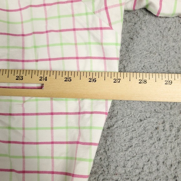 Ralph Lauren Shirt Mens 17.5 Red Green Check Dress Button Up Long Sleeve - Picture 6 of 7